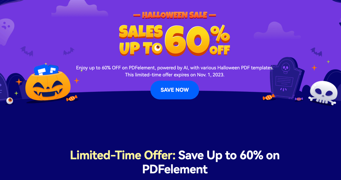 halloween, sale page