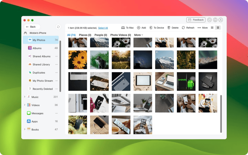 AnyTrans for iOS Screenshot - Backup Management