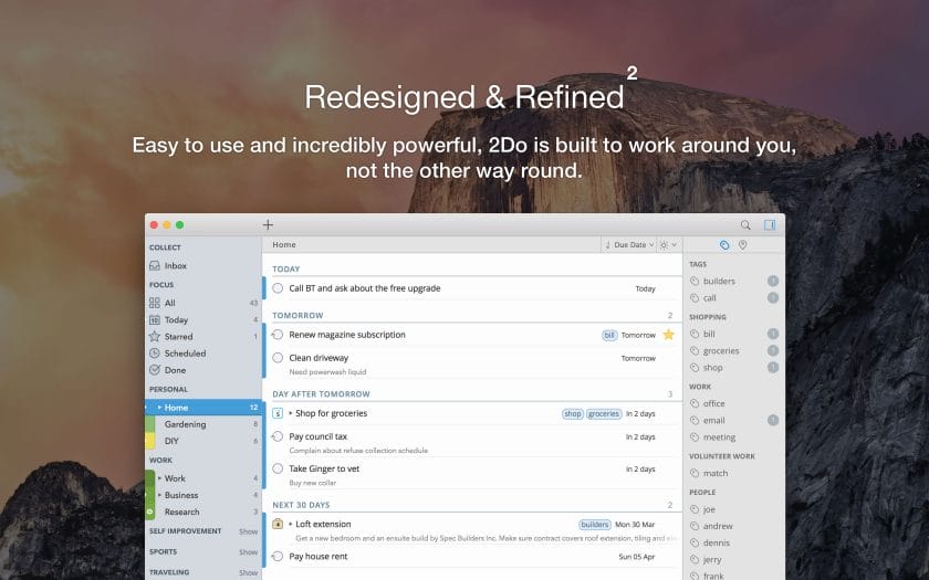 2Do Task Lists Screenshot