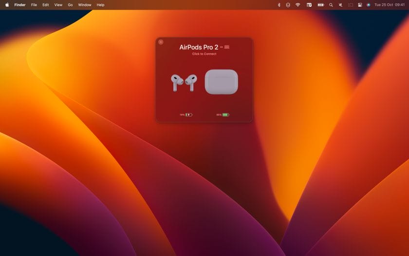 AirBuddy wireless device list screenshot