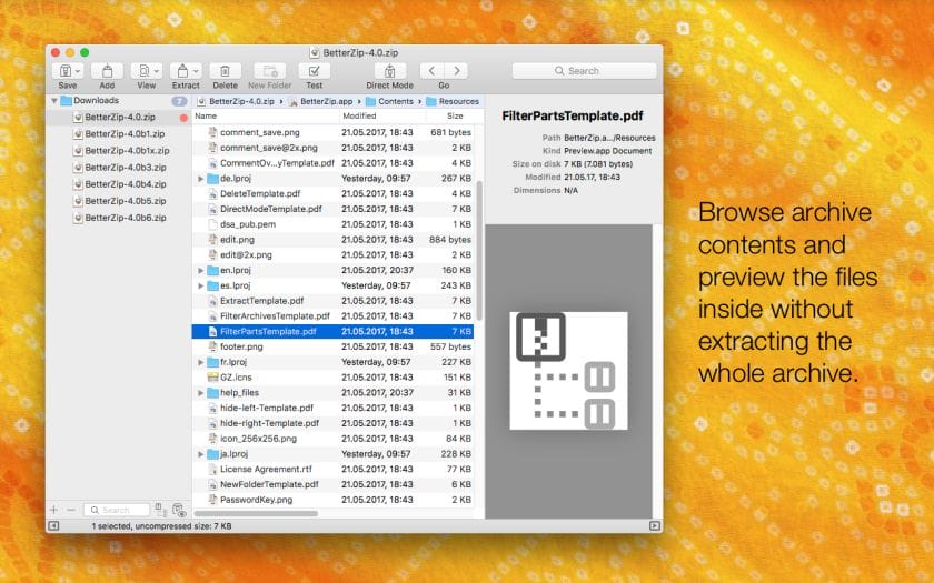 BetterZip Screenshot 1