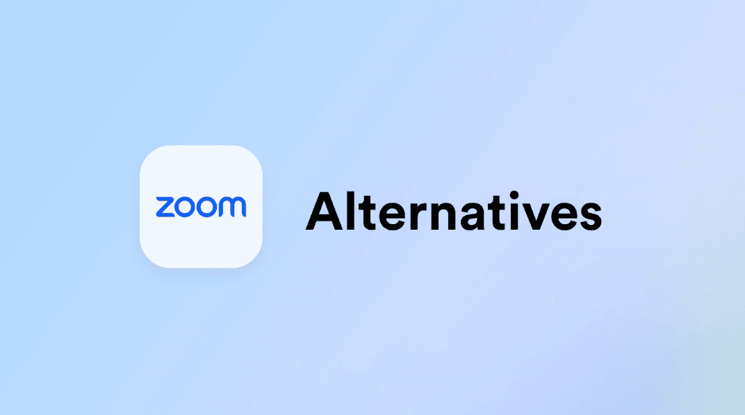 Explore alternative options to Zoom on a blue background.