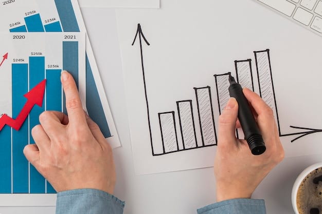 A person drawing a graph on a paper.