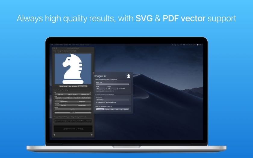 Asset Export Settings in Asset Catalog Creator Pro