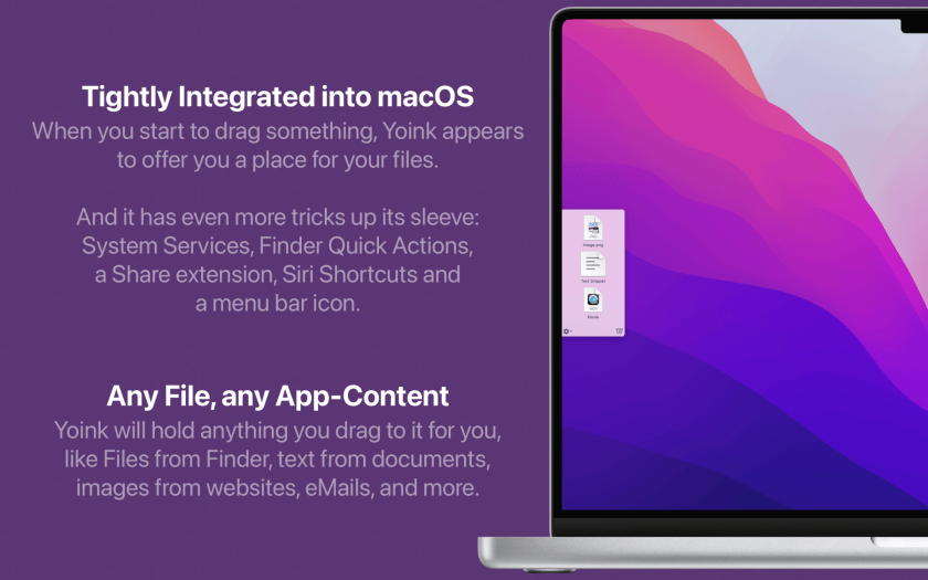 Yoink File Management Screenshot
