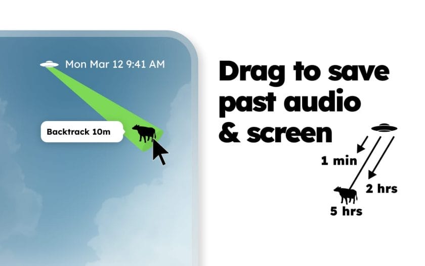 Backtrack screenshot with transcription feature