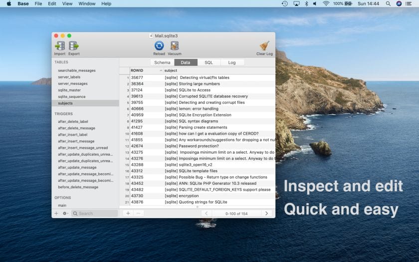 Screenshot of Base editing features