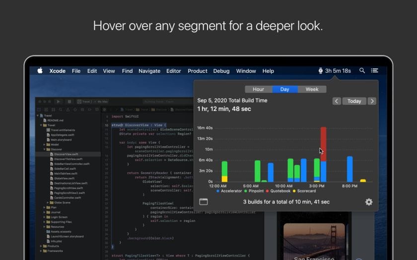 Buildwatch Screenshot: Menu Bar Stats Display