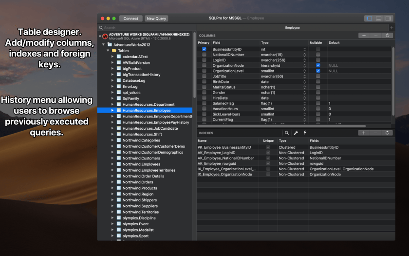 SQLPro Studio Database Exploration Screenshot