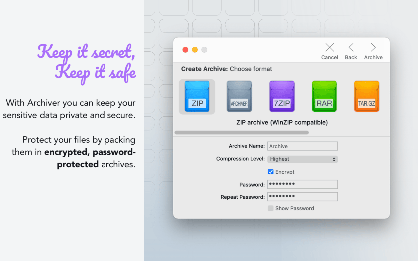Archiver Settings Customization