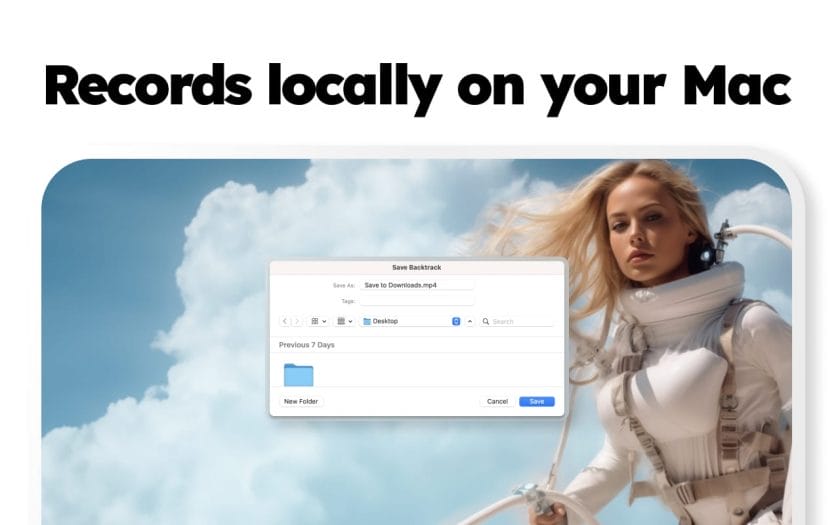 Backtrack screenshot displaying recording settings