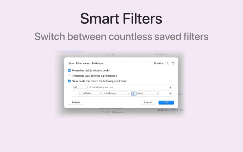 Contact activity tracker in BusyContacts