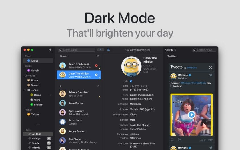 Syncing options in BusyContacts